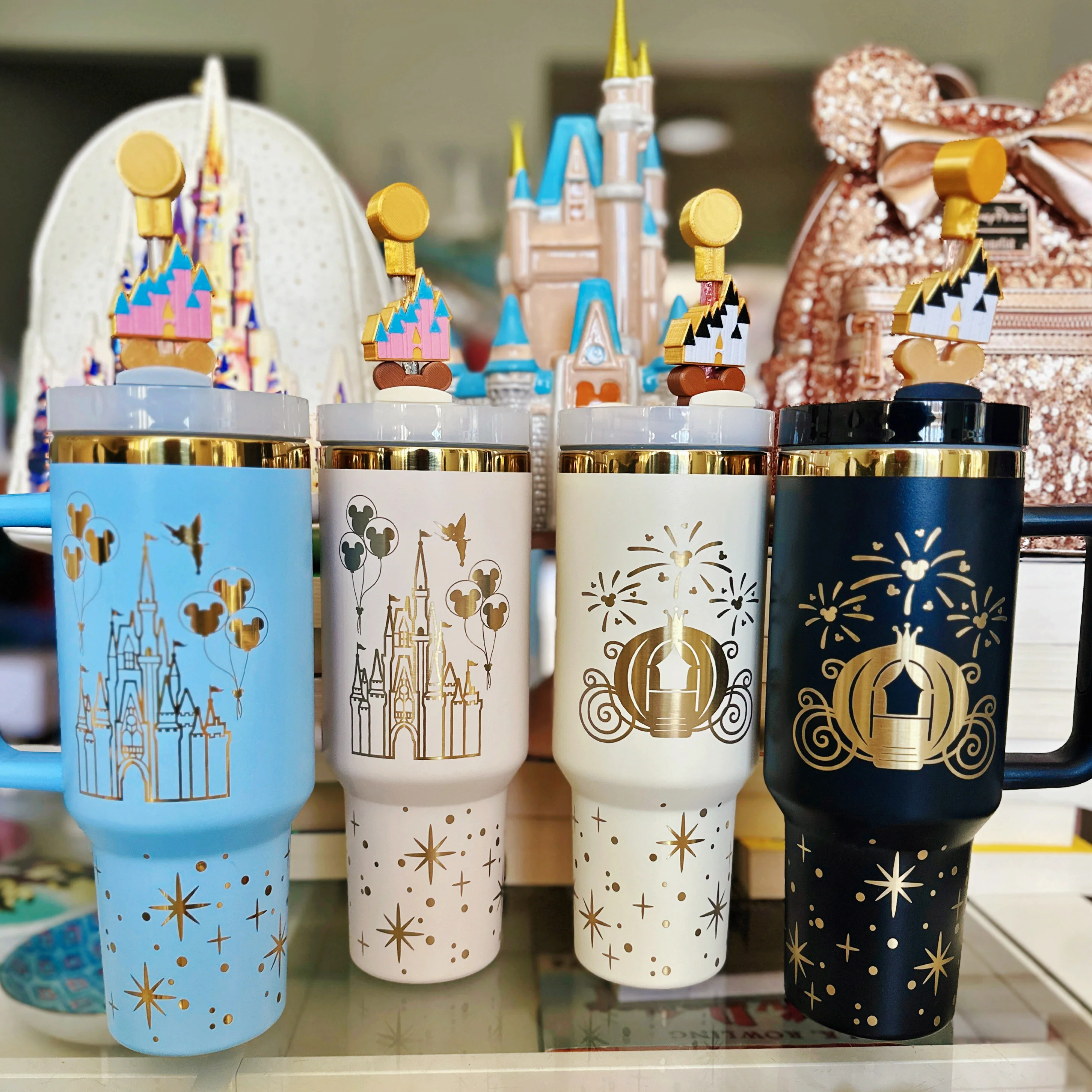 Gold Castle and Carriage on 40 oz Quencher Inspired Stainless Steel Tumbler - Image 3