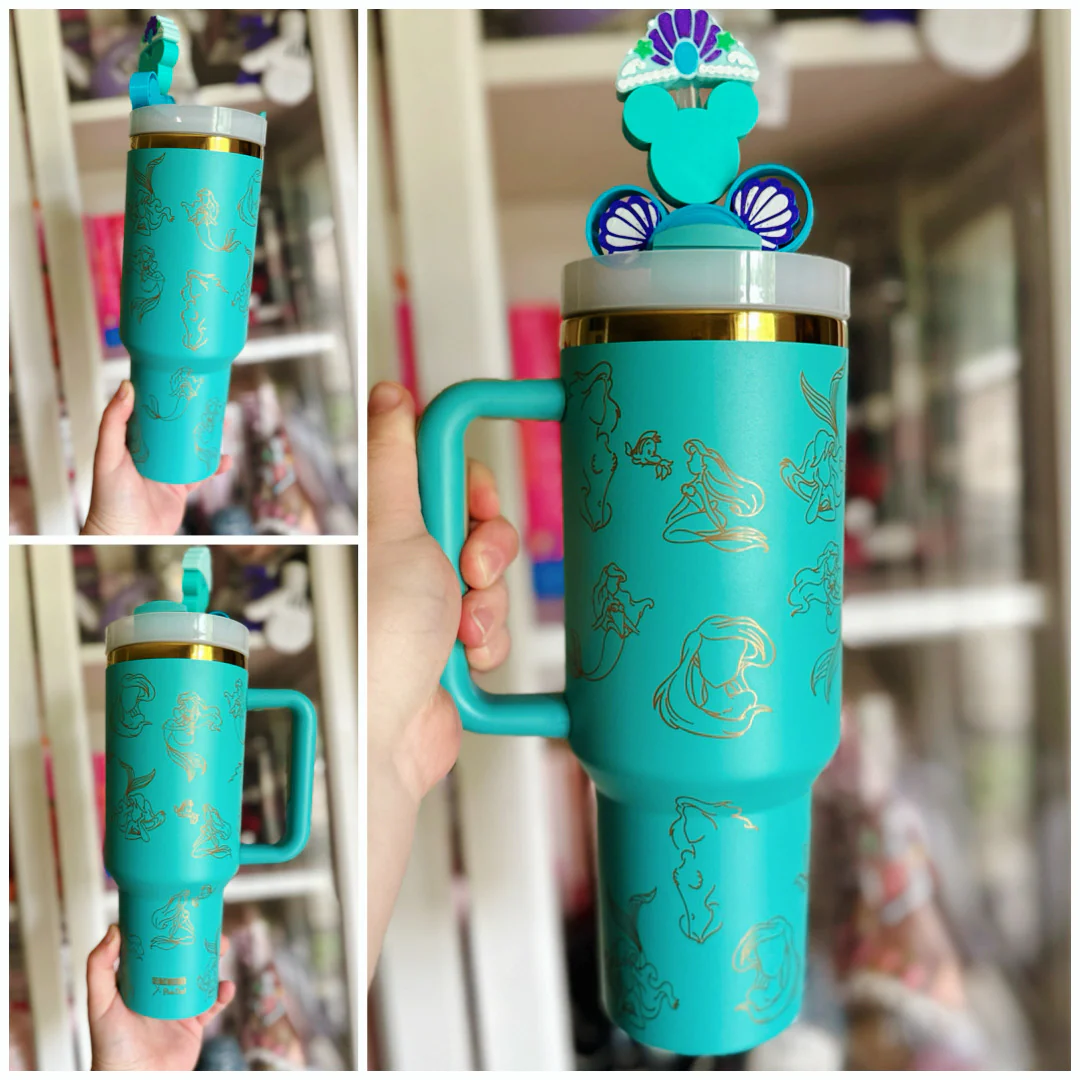 READY TO SHIP: Princesses on Laser Engraved on 40 oz Quencher Inspired Stainless Steel Tumbler - Image 3