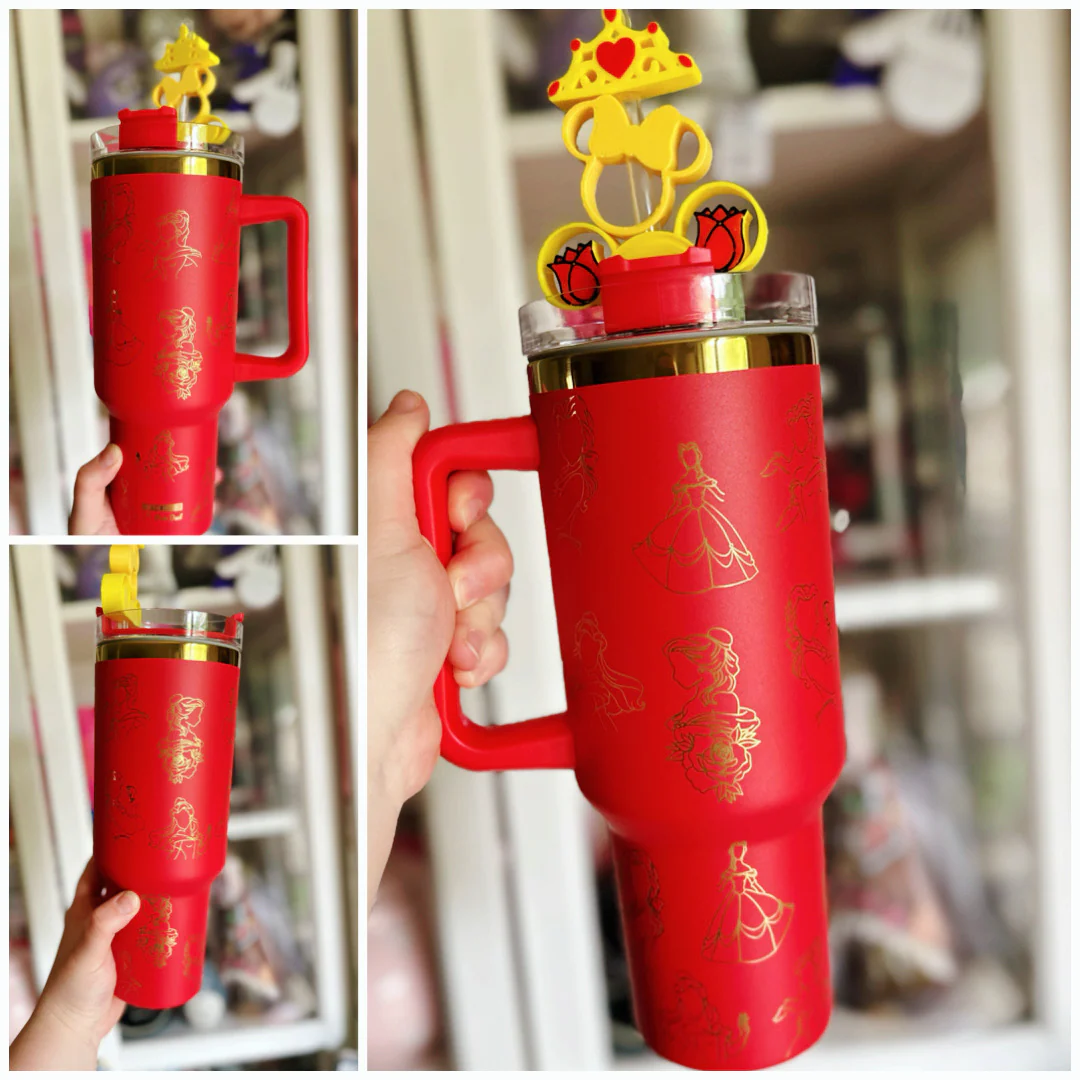 READY TO SHIP: Princesses on Laser Engraved on 40 oz Quencher Inspired Stainless Steel Tumbler - Image 5